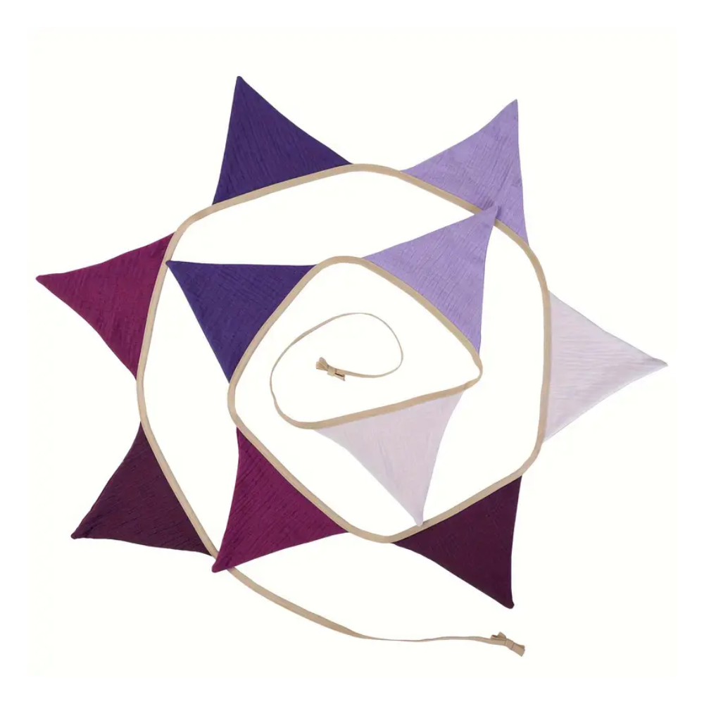 Pennant Garland – Decorative Bunting for Baby’s Room Purple