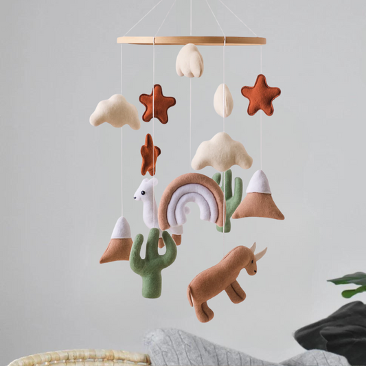 Baby Mobile Noliboobaby Handmade - Alpaca in Desert