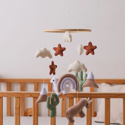 Baby Mobile Noliboobaby Handmade - Alpaca in Desert