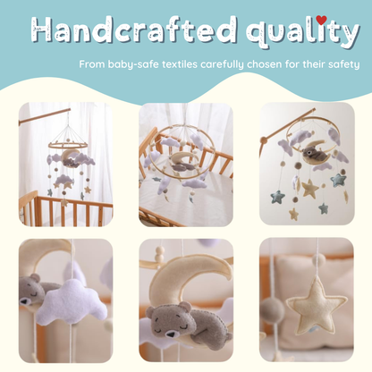 Baby Mobile Handmade Noliboobaby - Bear on the Moon