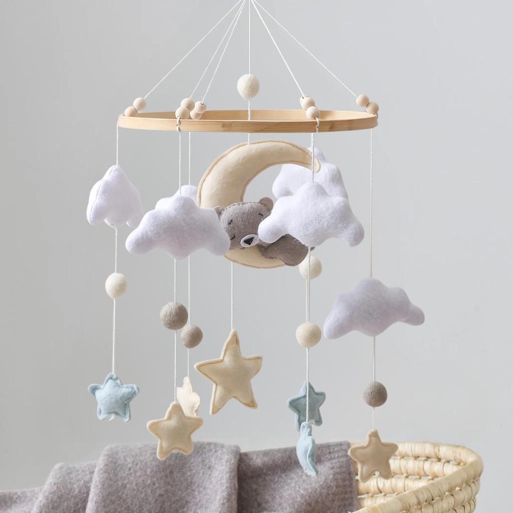 Baby Mobile Handmade Noliboobaby - Bear on the Moon