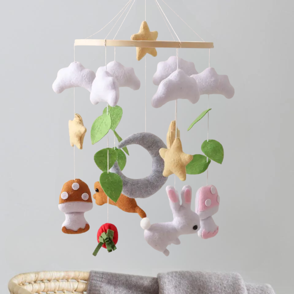 Baby Mobile Handmade Noliboobaby - Bunnies and the Magic Forest
