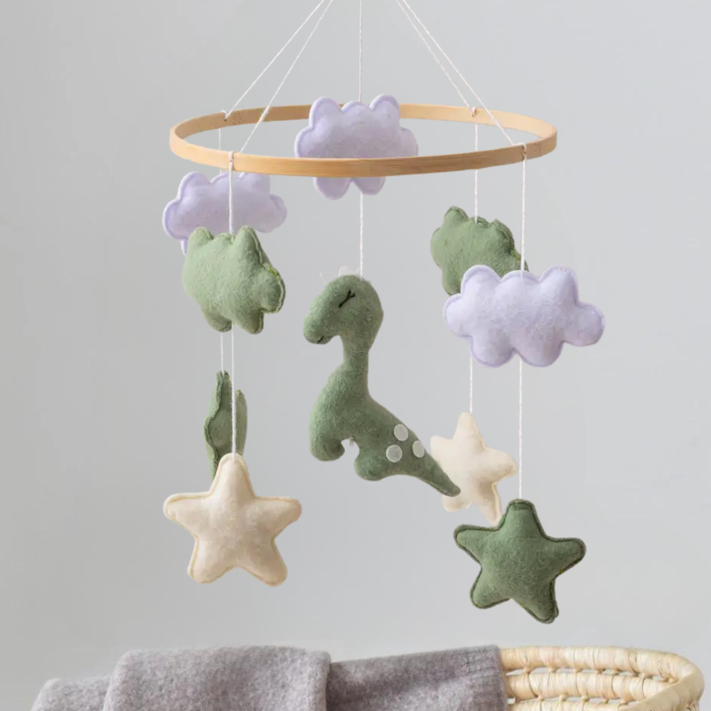 Baby Mobile Handmade Noliboobaby - Dinosaur in Cloudland