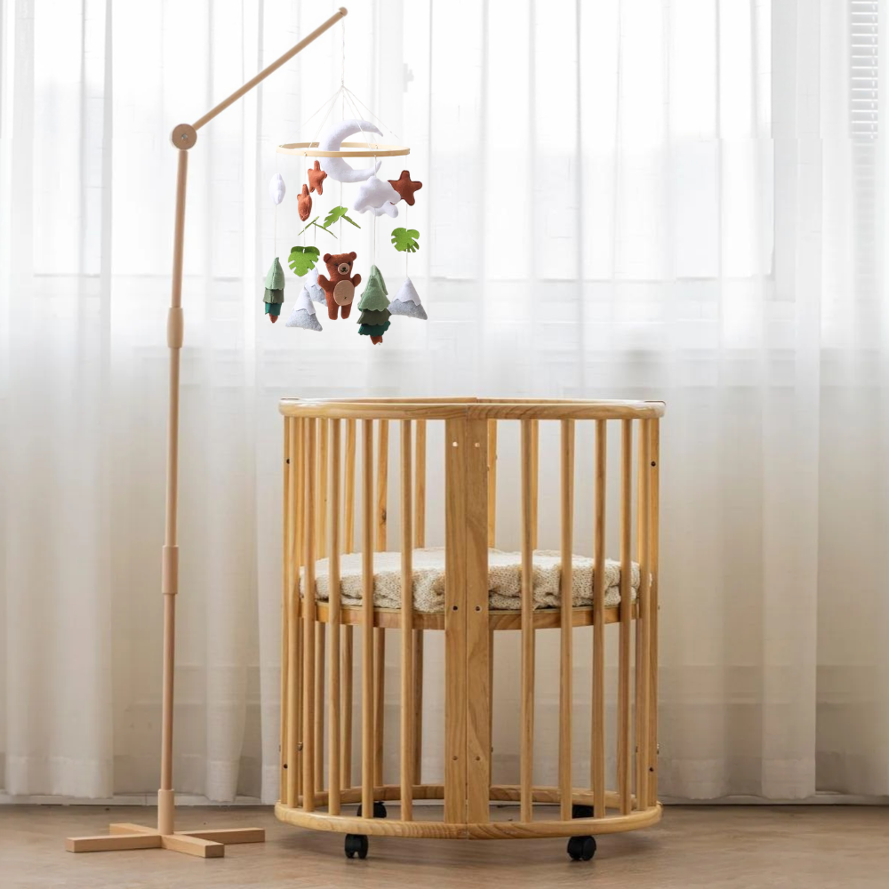 Floor standing holder arm 61 inch in beech wood