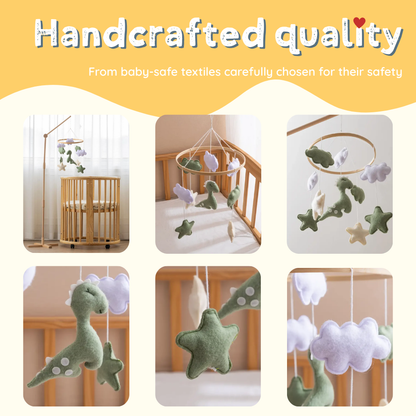Baby Mobile Handmade Noliboobaby - Dinosaur in Cloudland
