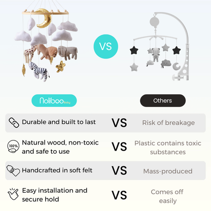 Baby Mobile Noliboobaby Handmade - Lion in Savannah