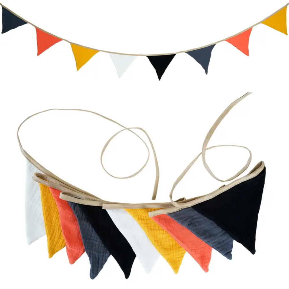 Pennant Garland - Baby Room Decoration (Black, Yellow & Red)