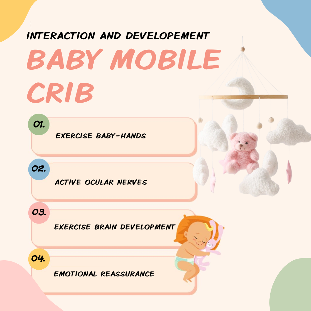 Baby Mobile Handmade Noliboobaby - Pink Bear