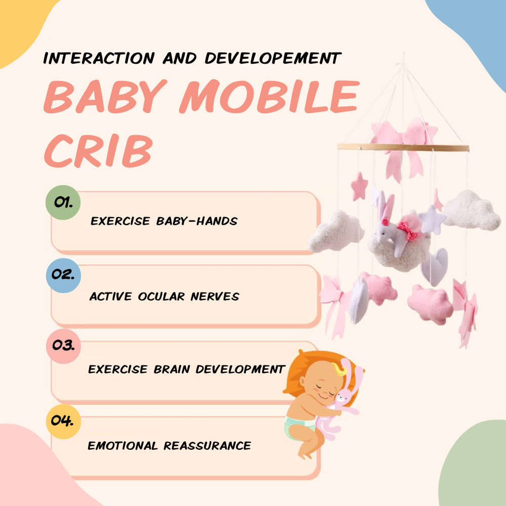 Baby Mobile Noliboobaby Handmade - Pink Bunny in the Cloud