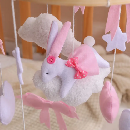 Baby Mobile Noliboobaby Handmade - Pink Bunny in the Cloud