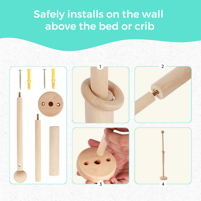 Wall mobile arm - Solid mount made with beech wood