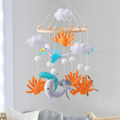 Baby Mobile Handmade Noliboobaby - Seagulls and Ocean