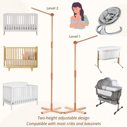 Floor standing holder arm 61 inch in beech wood