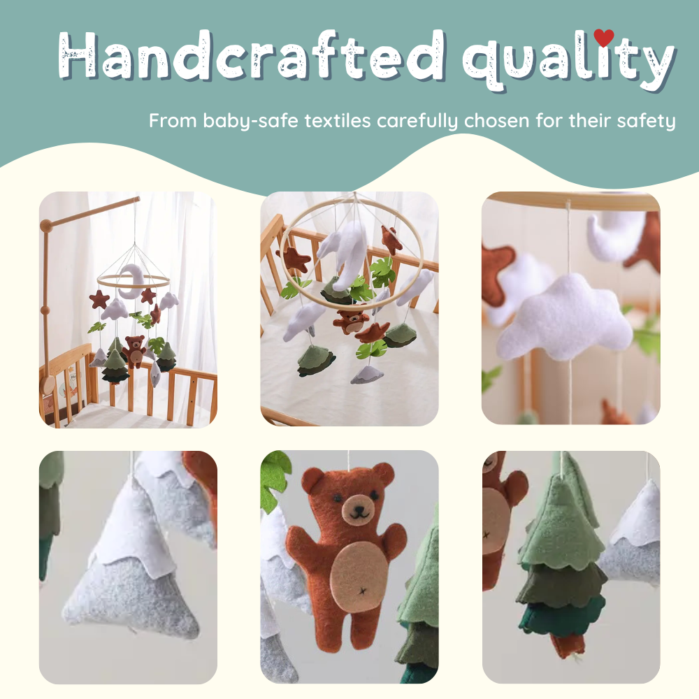 Baby Mobile Handmade Noliboobaby - Woodland Bear