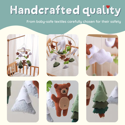 Baby Mobile Handmade Noliboobaby - Woodland Bear