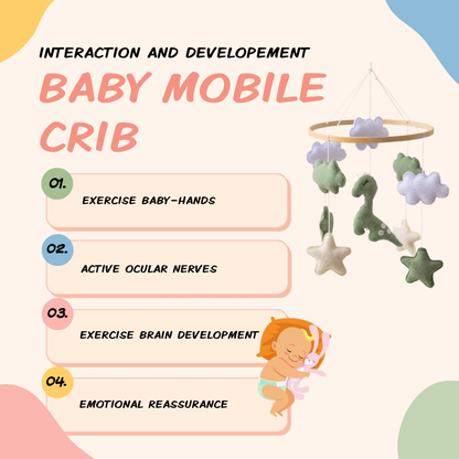 Baby Mobile Handmade Noliboobaby - Dinosaur in Cloudland